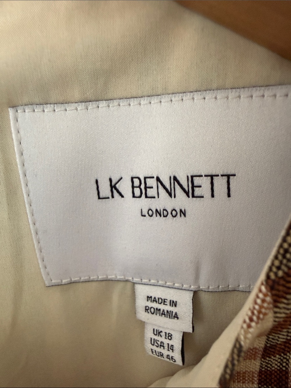 LK Bennett Rae Check Dress US 14 / XL - Picture 6 of 8